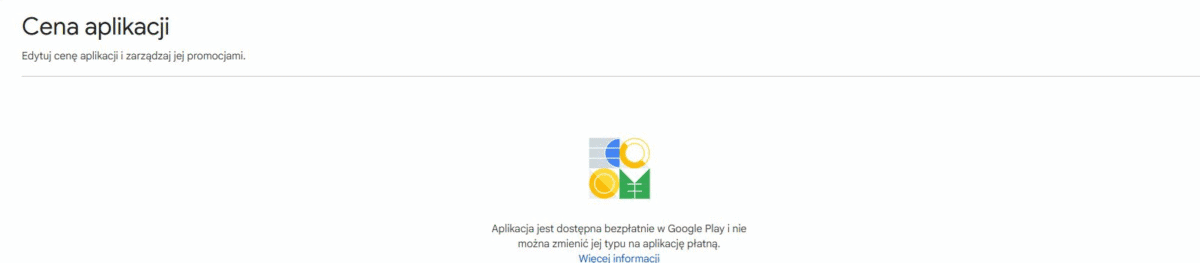 Ustawienie aplikacji jako bezpłatnej lub płatnej w Google Play