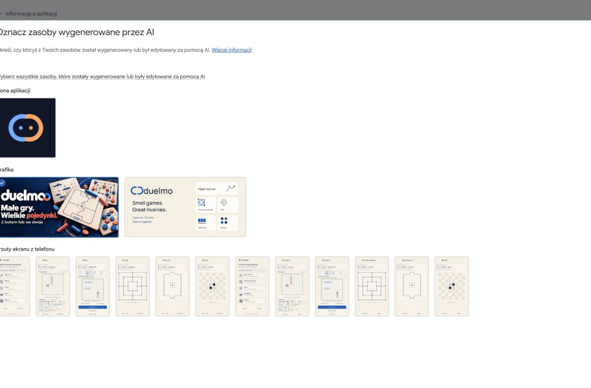 Oznaczanie grafiki wygenerowanej przez AI w Google Play Console