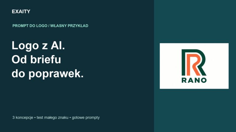 Prompt do logo w ChatGPT: brief, trzy koncepcje i poprawka znaku RANO